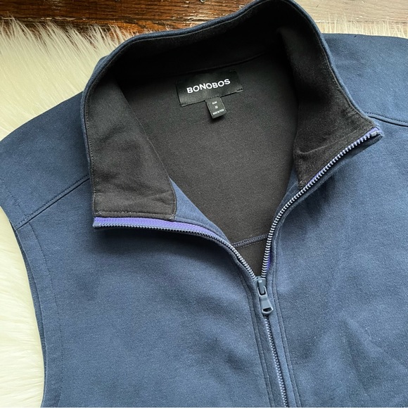 New Bonobos Men’s Vest Slim Medium Blue Cotton Blend - Picture 3 of 6